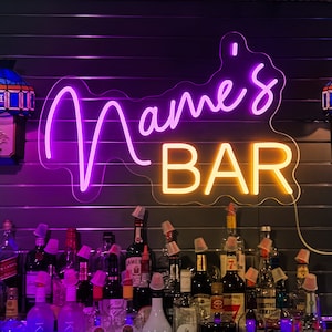 Home Bar Neon Sign,Neon Bar Sign Custom, Neon Bar Sign for Home Bar,Personalized Home Bar Neon Sign, Customized Bar Sign For Dad