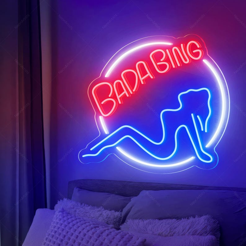Bada Bing Girl Neon Sign,strip Club Neon Sign, Handmade LED Bar Decor ...