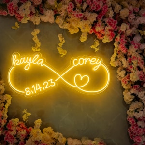 Family name neon sign, neon name sign, wedding backdrop, wedding decor, last name neon sign, neon wedding sign, custom neon sign