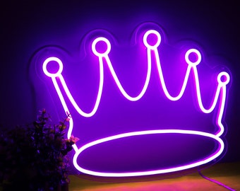 Led Crown Sign Custom Neon Sign Lights Decor Bedroom Room Etsy