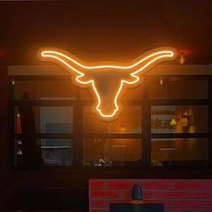 Longhorn Bull neon sign|Bull head led neon|Longhorn head skull light sign |Bull skull sign|Gift For Kids|Personalized Gifts|Texas Neon Sign