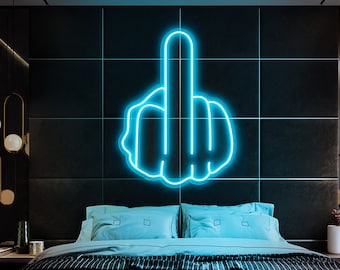 Middle finger Custom Neon Sign Lights Decor Game Room Wall, Decor Home Personalized Gifts From NeonArtists