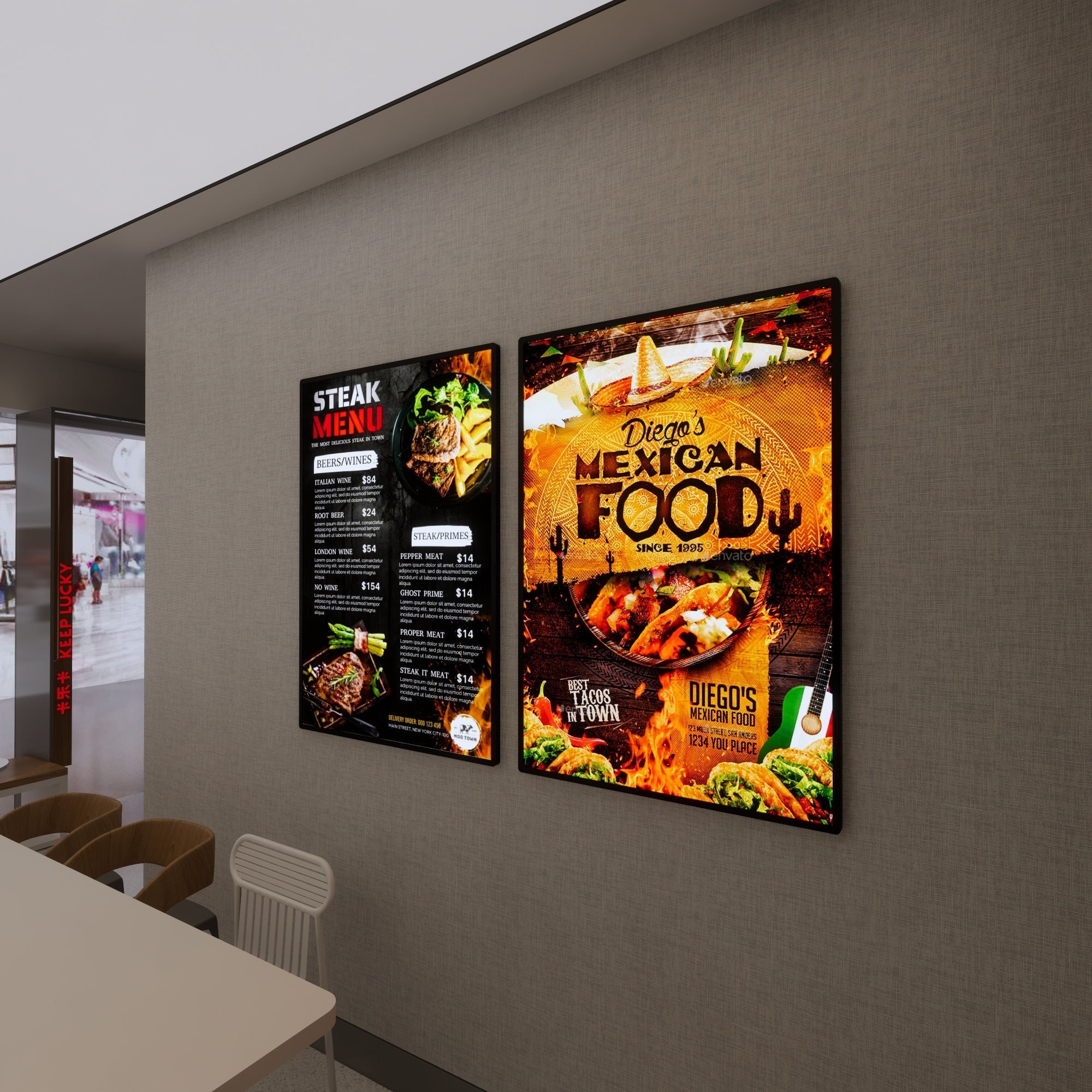 Fast Food Restaurant Led Light Box Menu Board,menu Board Advertising ...
