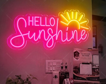 Hello Sunshine Neon Sign,Led Light Sign,Neon Sign Bedroom,Home Decor,Housewarming Gift,Welcome Sign,neon light art,Kids Room Wall Decor