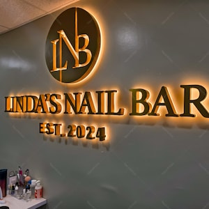 3D Business Sign, Bar Logo Sign,3D Letter Sign.Beauty SPA Sign,LC Sign With UL Certification,Studio Wall Logo Sign For Outdoor Use