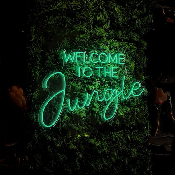 Welcome To The Jungle Neon Sign,Jungle Neon Light,Custom Wall Decor,Neon Welcome Sign,Bedroom Home Office Wall Neon Sign