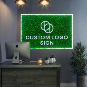 Moss Logo,Wall Moss Office Sign,Moss Sign,Moss Wall Art Sign,Moss Wall Logo,Moss Signage with Custom Logo,Moss Company Logo Signage