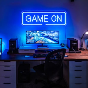 GAME ON Neon Sign, Custom Size and Color Neon Lights, Decor Game Room Neon Wall Decor, Personalized Gifts For Kids Home,Beddroom Neon Sign