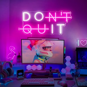 Don&#39;t Quit Neon Sign,Gym Business Sign, Wall decorations Gym Motivational Quotes,Wall Art Neon Light, Home Neon Decor,Led Fitness Sign