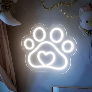 Paw Print Neon Sign for Wall Decor,Neon For Bar, Cafes,Birthday Gifts for Dog Lovers,Paw Neon Sign, Paw customized neon light, Paw Led Light