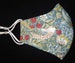 William Morris, The Strawberry Thief in Aqua Fitted Art Print Face Mask.  Three Layers 100% Premium cotton.  Option for  nose wire 