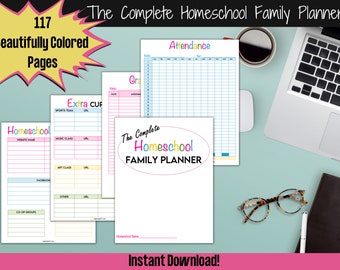 Annual Planner, Homeschool Curriculum, Reading Logs, Grade Sheets, Printables, Homeschooling Organizer, Chore List, Attendance Log, Calendar