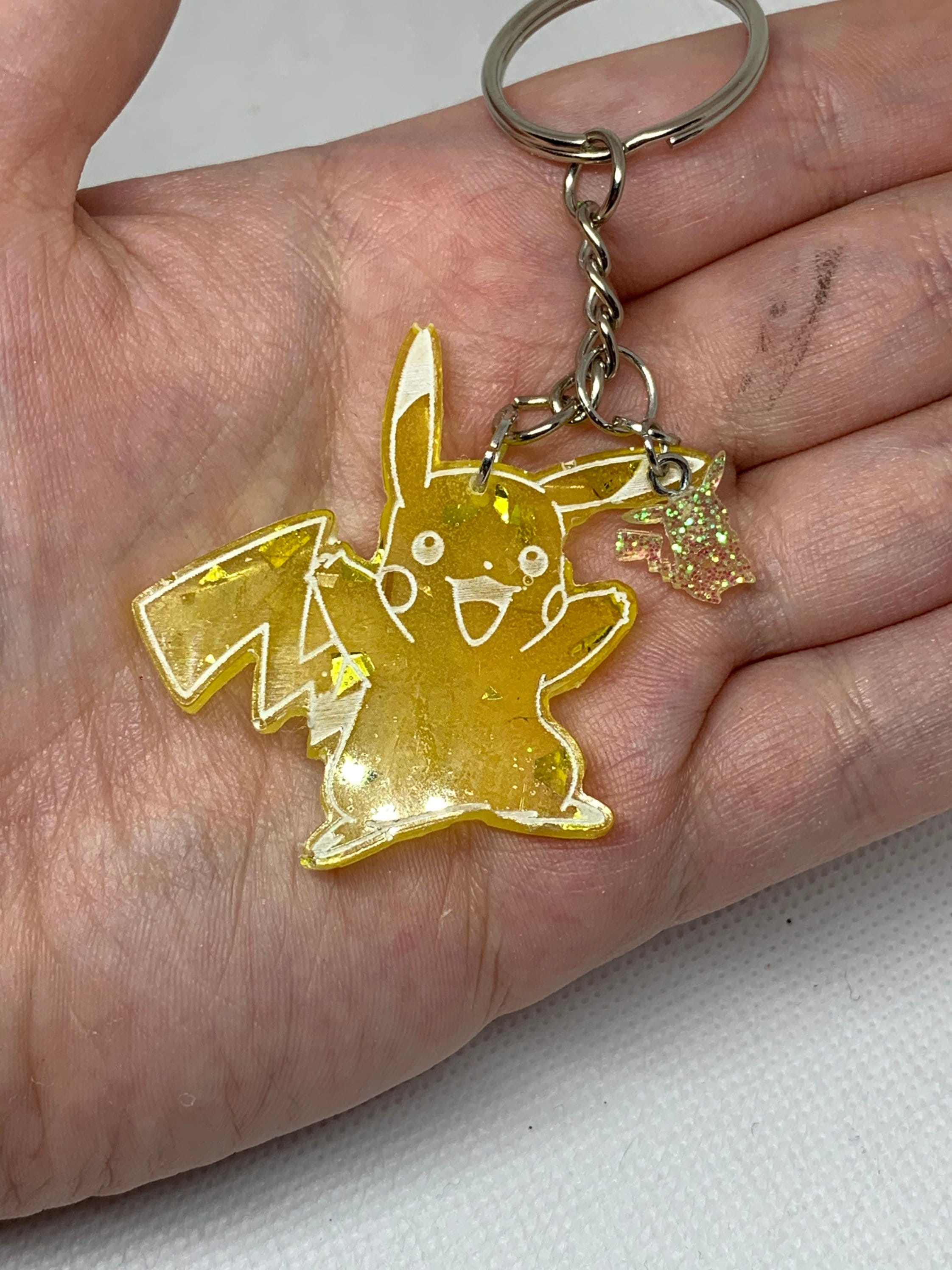 Keychain Pokémon with mini Pokémon resin handmade Etsy