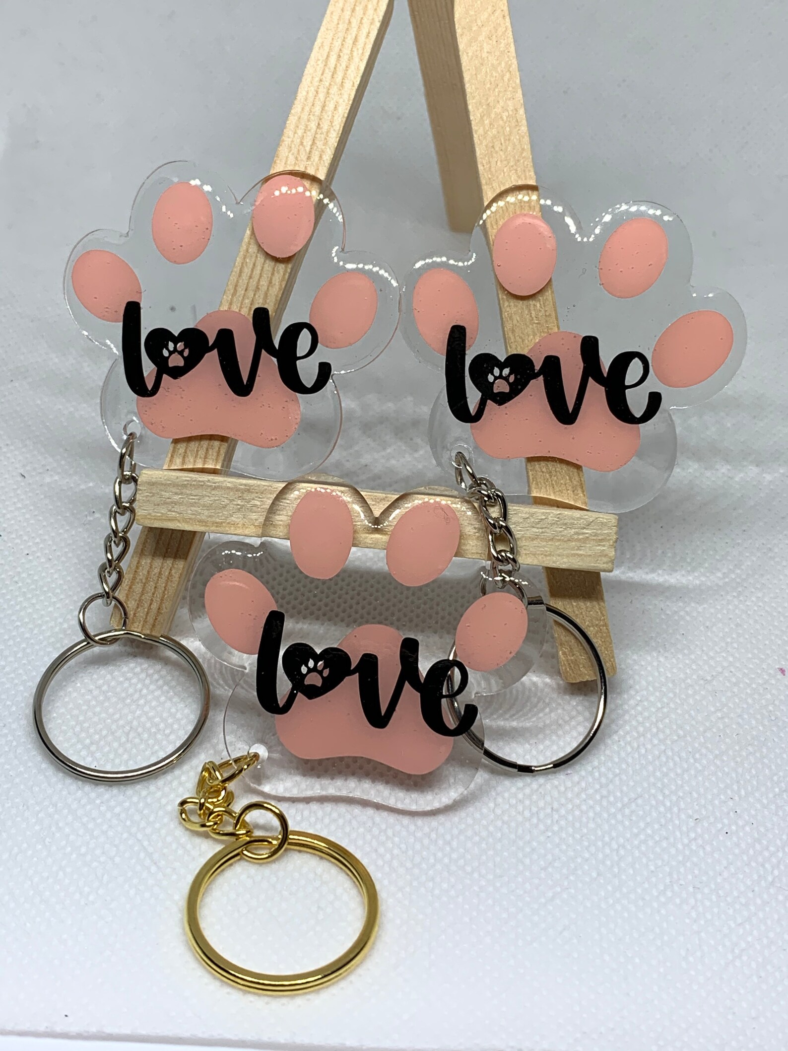 Pet Lover Acrylic Keychain Cat Dog UV Resin Handmade Etsy