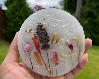 Coaster set| Pressed Flower Resin Coaster: Personalized Home Decor| Gift for her