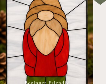 Gnome Stained Glass Pattern - Instant Download