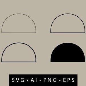 May include: Four semi-circular shapes in a grid pattern. Three are outlined in black, and one is solid black. The background is a light tan color. Below the shapes is a black rectangle with the text "SVG • AI • PNG • EPS".
