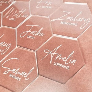 Acrylic Place Cards- Hexagon