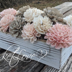 Wood Flowers Centerpiece/Sola Wood Centerpiece/Pink Shores Flower Basket/Sola Wood Flowers Arrangement/Sola Wood Decor