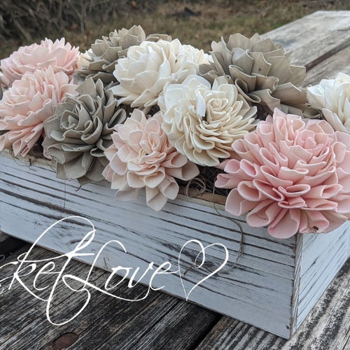 Wood Flowers Centerpiece/sola Wood Centerpiece/pink Shores Etsy