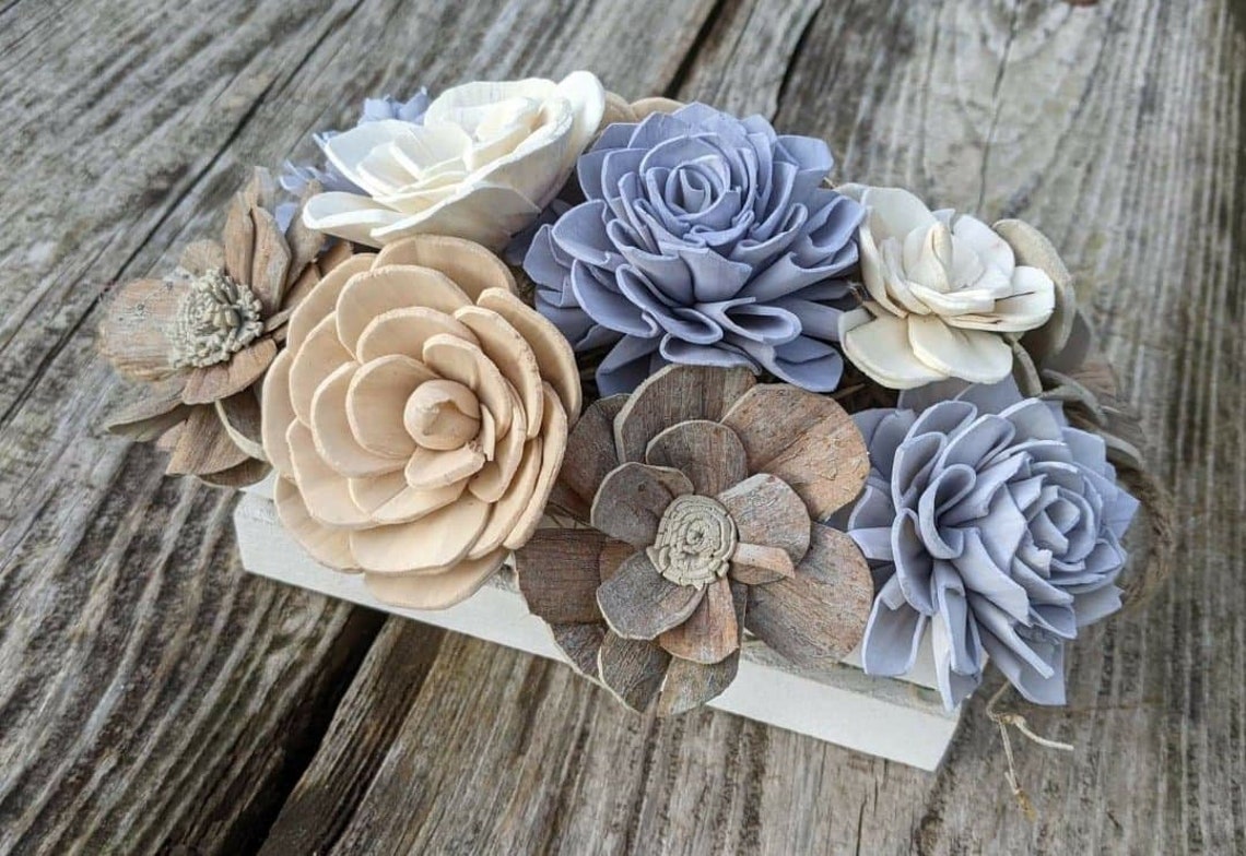 Small sola Wood Flower Centerpiece/Lavender Balsa Sola Wood Etsy