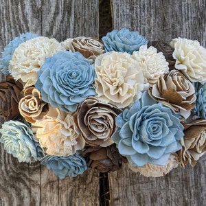 Mother's Day flowers/Natural Sola Wood Centerpiece/Blue Arrangement/Beach Flower Bouquet/Sola Wood Beach Sola Centerpiece/Blue Sola Wood image 2