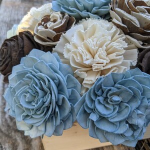 Mother's Day flowers/Natural Sola Wood Centerpiece/Blue Arrangement/Beach Flower Bouquet/Sola Wood Beach Sola Centerpiece/Blue Sola Wood image 4