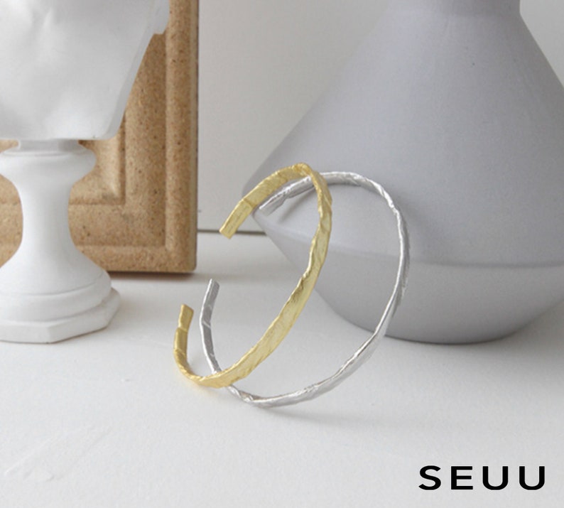 Irregular Concave and Convex White Gold and Gold Bracelets Minimalist Gold Plated Bracelets Fashionable Bracelets Silver Bracelets