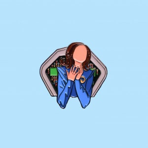 Black Mirror USS Callister Soft Enamel Pin | Enamel Pins | Cute Pins | Cartoon Pin | Netflix-Themed Pins | Pop Culture | Nanette Cole Badges