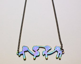 BTS-themed Rainbow Metal Necklace | Metal Necklaces | Alloy Necklaces | K-Pop Merchandise | V | Jungkook | Jimin | SUGA | RM | J-Hope | Jin