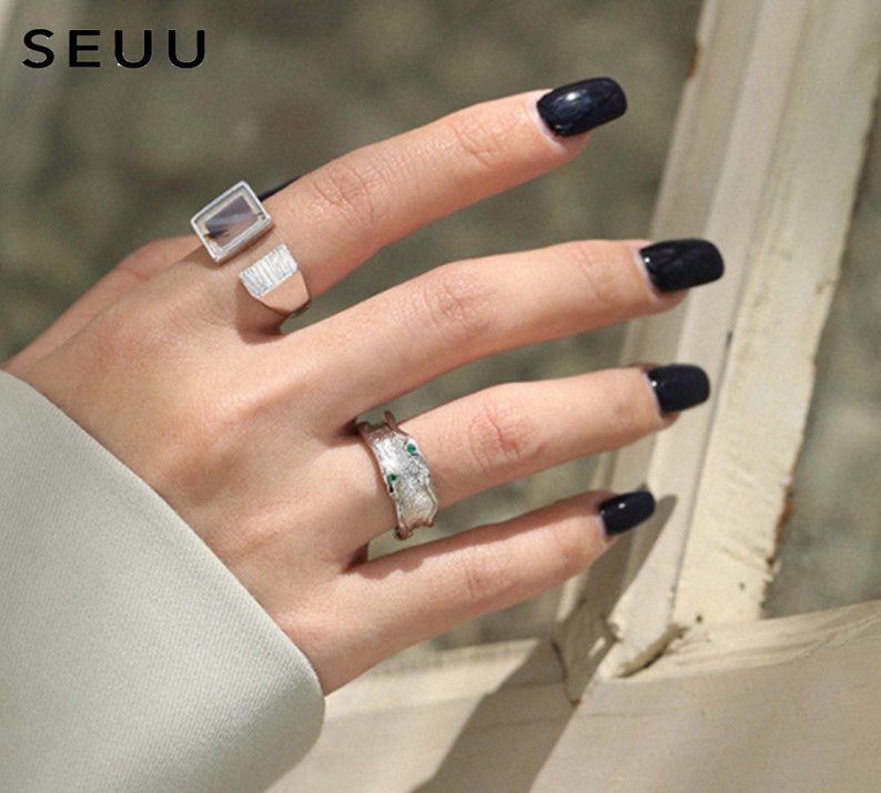 Fashion Ring Textured Ring Jewelry Rings Minimalist ring Irregular Ring Zircon ring Luxury Zircon ring Statement Rings