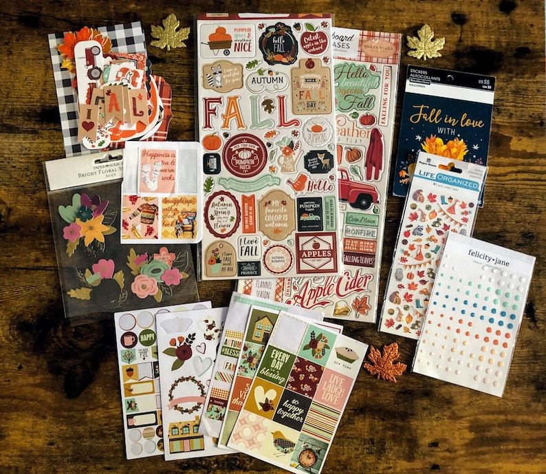 Autumn Journal Supplies in Shades of Orange and Blue