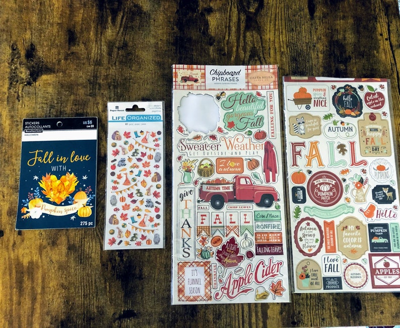 Autumn Journal Supplies in Shades of Orange and Blue