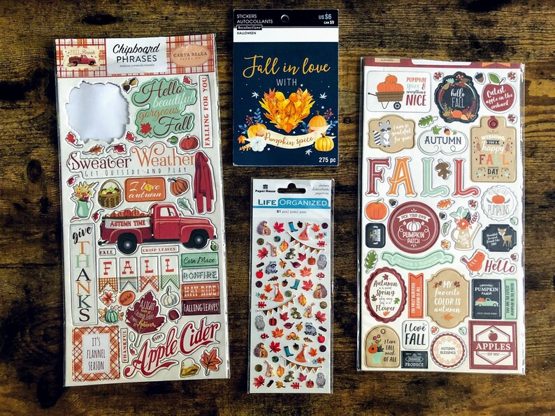 Autumn Journal Supplies in Shades of Orange and Blue