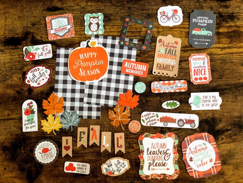Autumn Journal Supplies in Shades of Orange and Blue