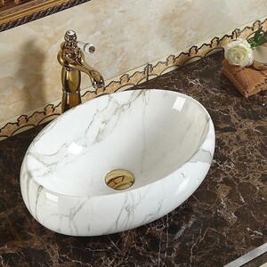 Inart Ceramic Oval Shape Above Counter Top Wash Basin Bathroom