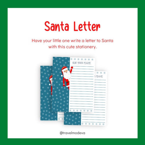 Santa Letter Printable Stationary Dear Santa Xmas Fun Kids - Etsy