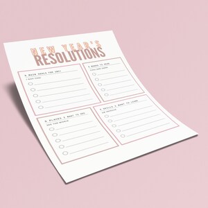 New Year&#39;s Resolution Printable - Goal Sheet - New Year Goal Tracker