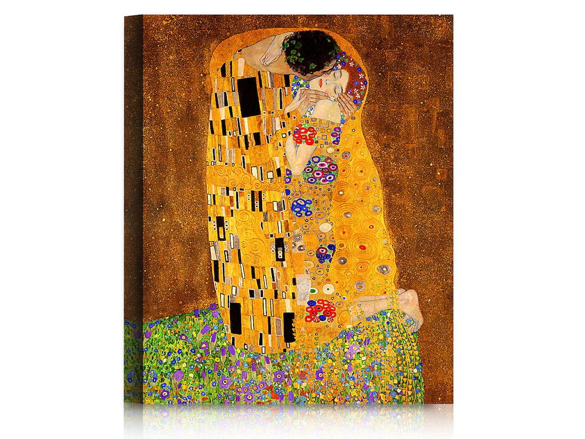 The Kiss by Gustav Klimt. The World Classic Art Reproductions, Giclee Canvas Prints / Framed Art Wall Art for Home Deco image 1