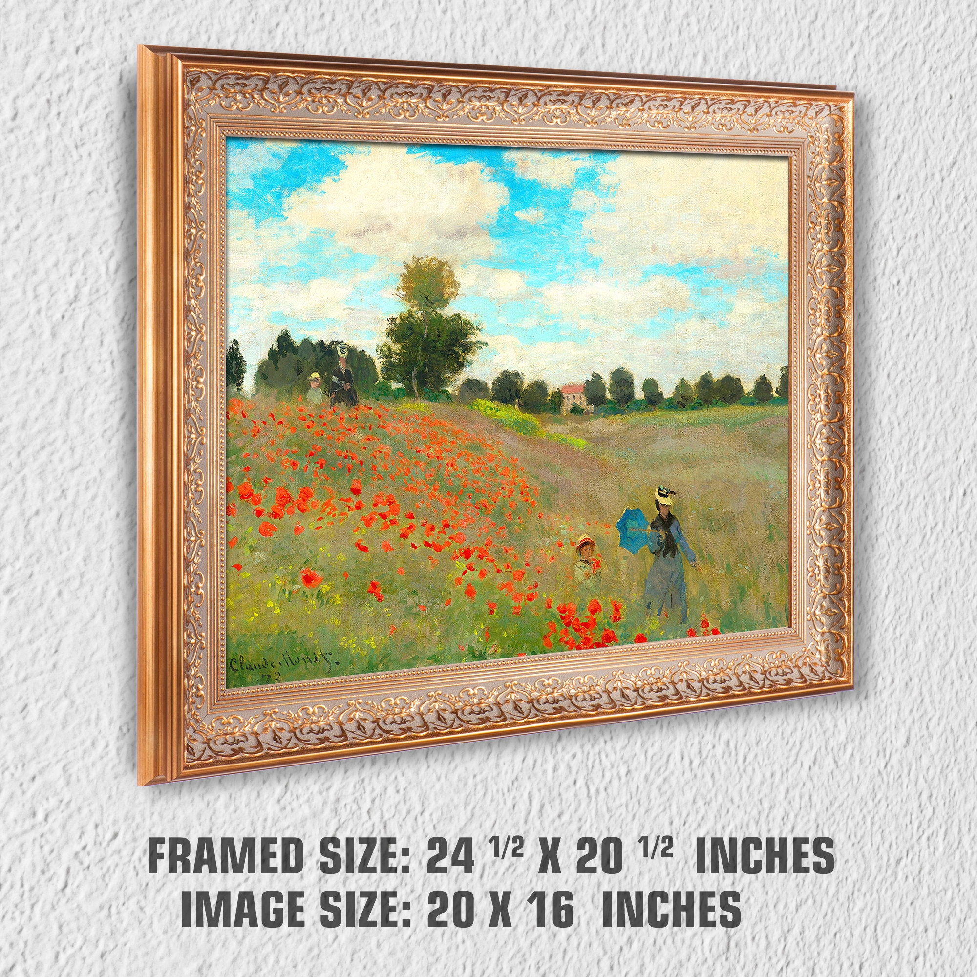 The Poppy Field Near Argenteuil,1873 by Claude Monet the World Classic ...