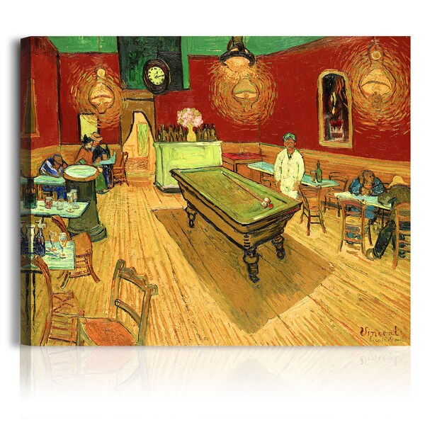 The Night Cafe in The Place Lamartine in Arles by VanGogh. The World Classic Art Reproductions, Giclee Canvas Prints Wall Art for Home Decor