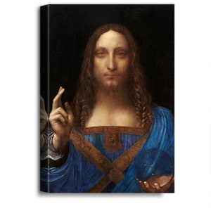 Salvator Mundi by Leonardo Da Vinci Framed World Classic Reproductions for HomeDecor,Italy Style Luxurious Gold Embossing Frame