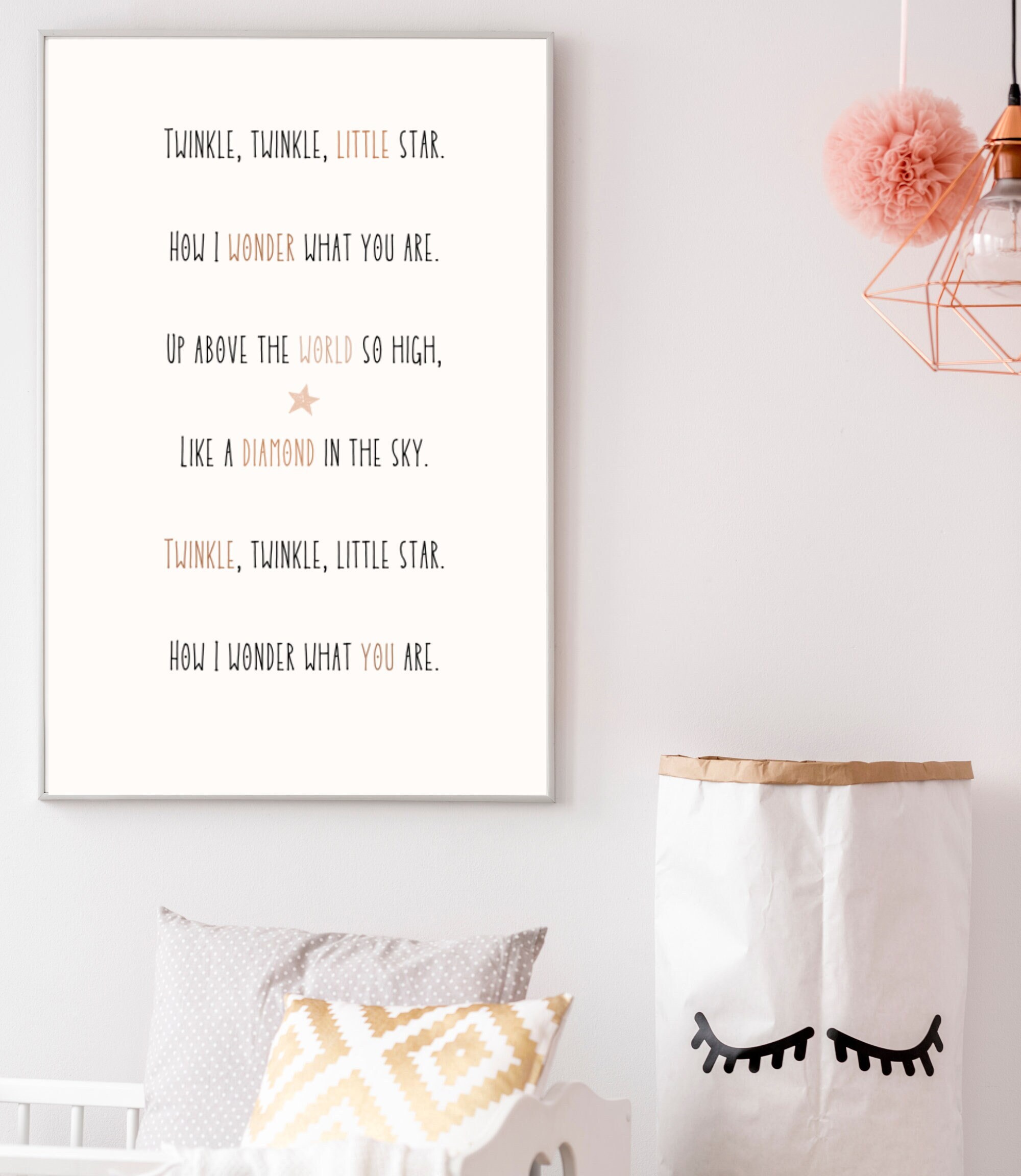 Printable Twinkle Twinkle Little Star Boho Nursery Wall Art - Etsy
