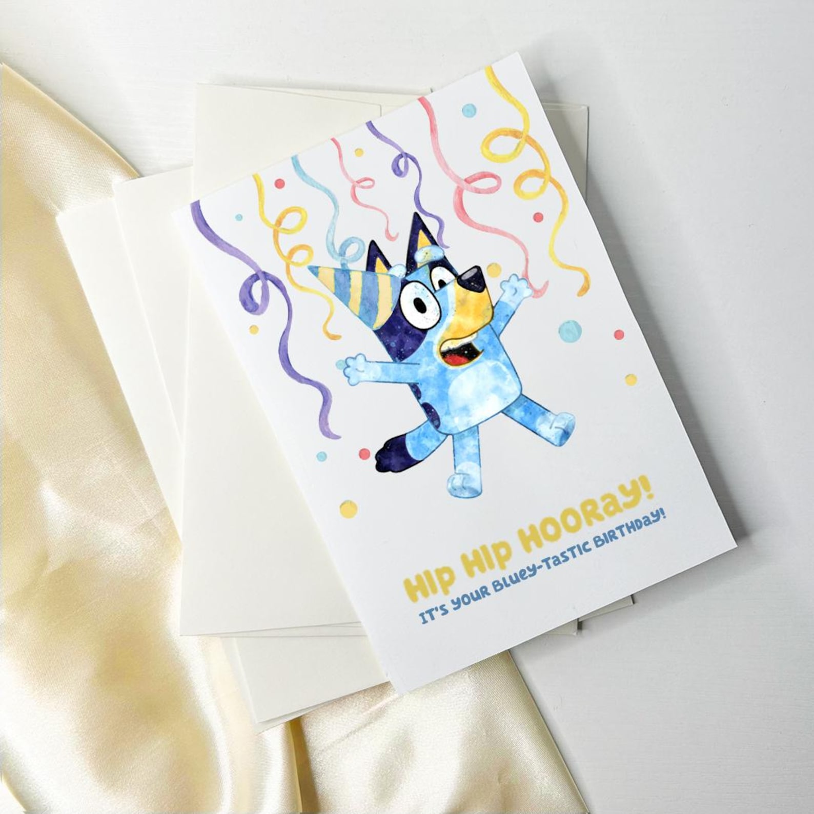 Confetti Hat Bluey Card