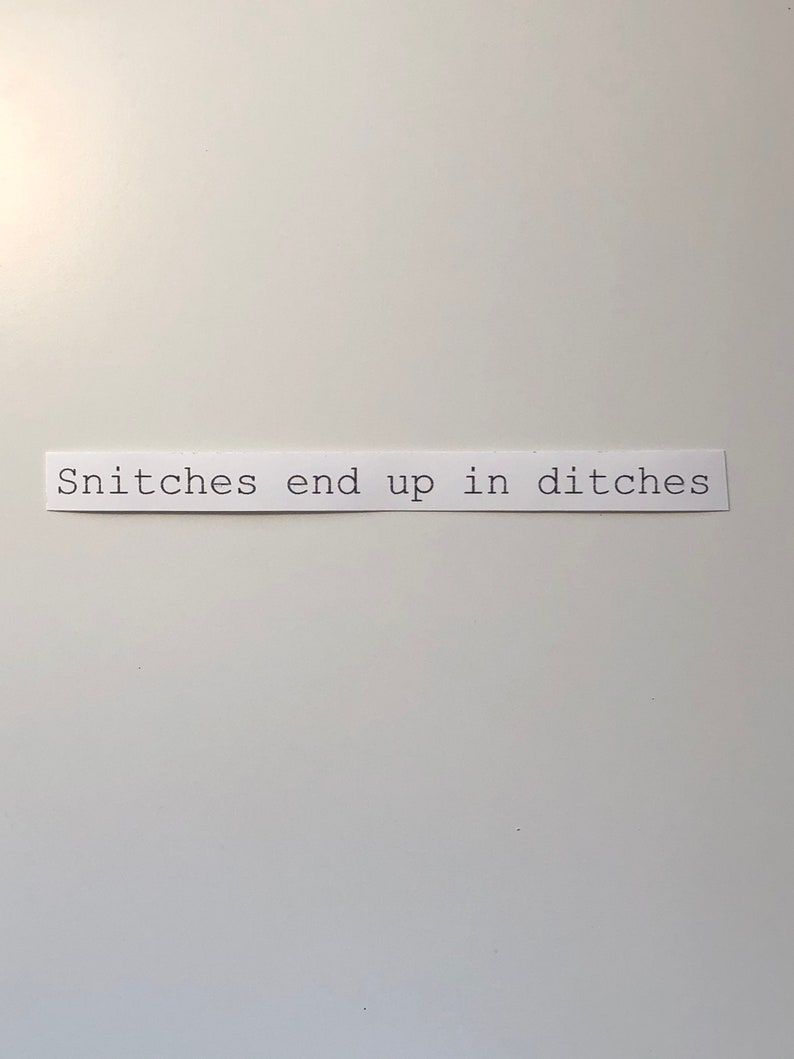 Snitches End up in Ditches Sticker Etsy UK