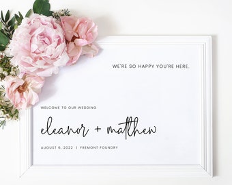 Welcome Sign Template - Modern Minimalist  |  Modern Wedding Welcome Sign, Printable Welcome Board, Minimalist Custom Welcome Poster