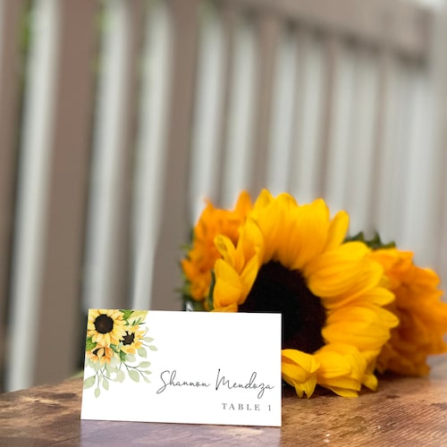 Sunflower Food Label Food Tent Cards Place Card Printable 100 Etsy