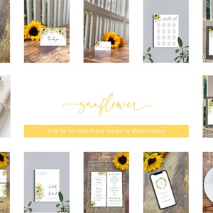 Sunflower Save the Date Template Rustic Wedding Save the Date, Printable Sunflower Wedding Invitation, DIY Editable Invite image 8