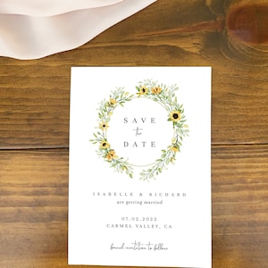 Sunflower Save the Date Template Rustic Wedding Save the Date, Printable Sunflower Wedding Invitation, DIY Editable Invite image 6