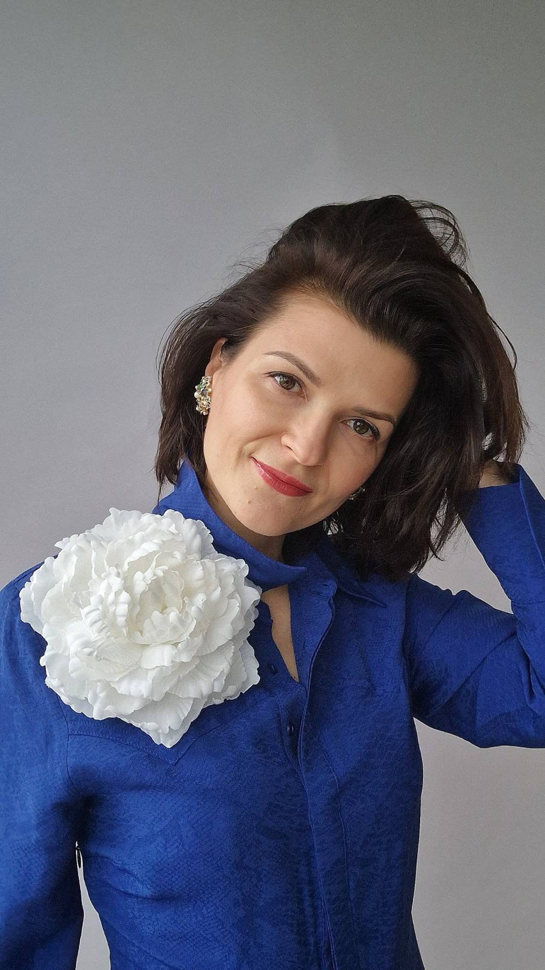 Waltonalice Rosen-Brosche Damen - Große Stoffblume Hellgrün Für Kleider & Hüte